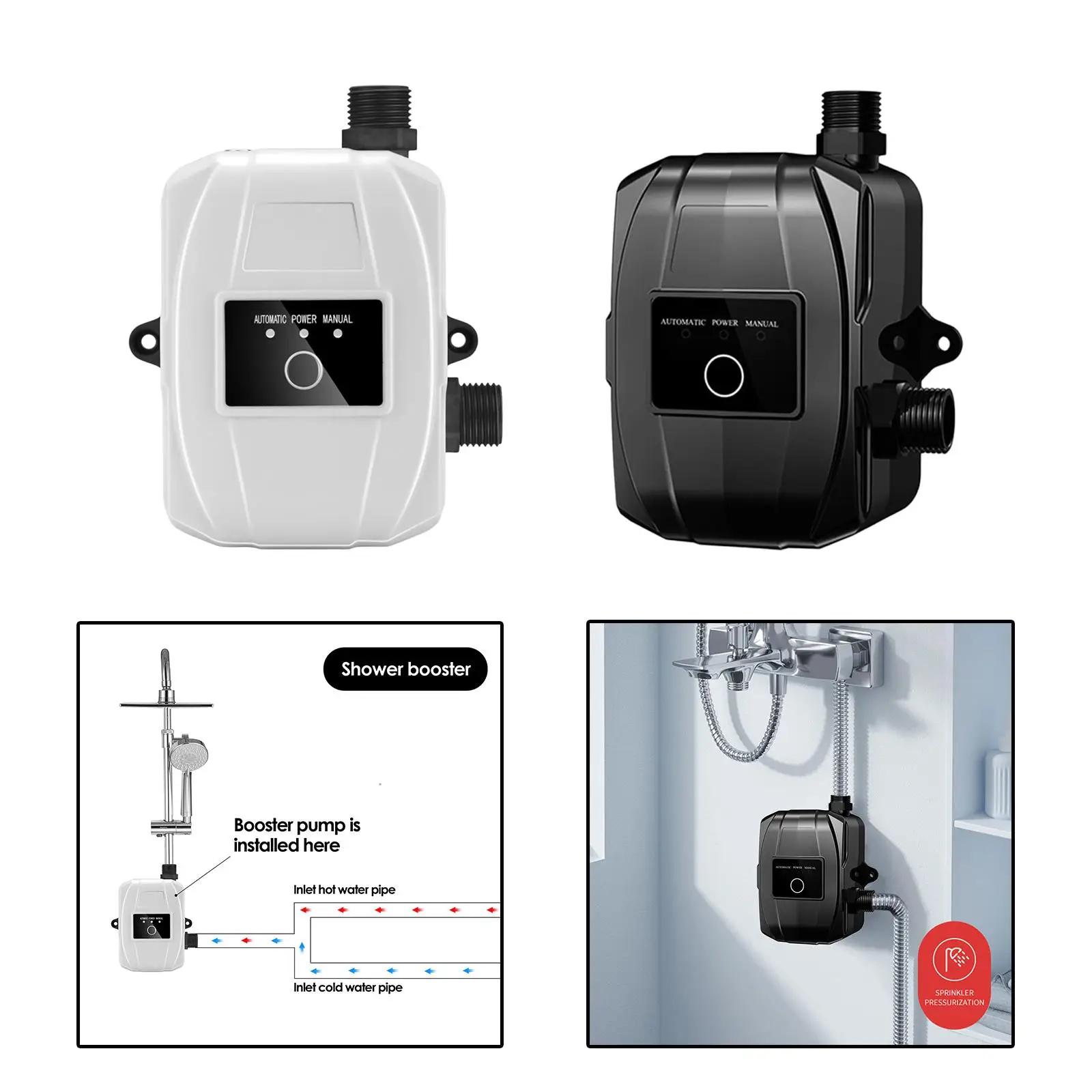 Water Pressure Booster Pump DC 24V for Solar Heater Faucet Shower Bathroom