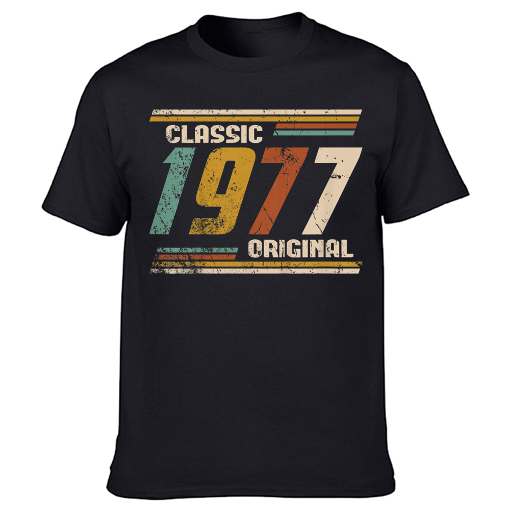 Neuheit Super Vintage Classic 1977 Original 46th T Shirts Streetwear Kurzarm Geburtstag Geschenke Sommer Stil T-shirt Männer – Detail 2