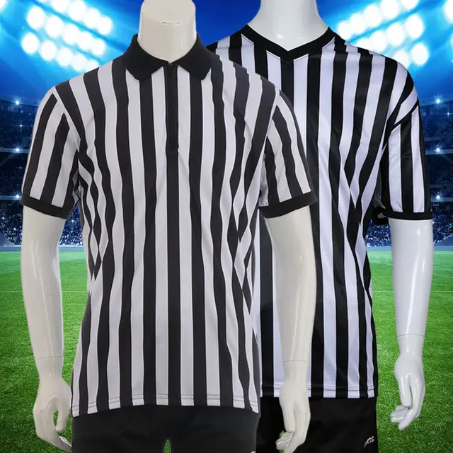 Camiseta de árbitro para hombre y mujer, camiseta de árbitro de fútbol con  cuello en V, a rayas, oficial, profesional, camiseta de árbitro deportivo
