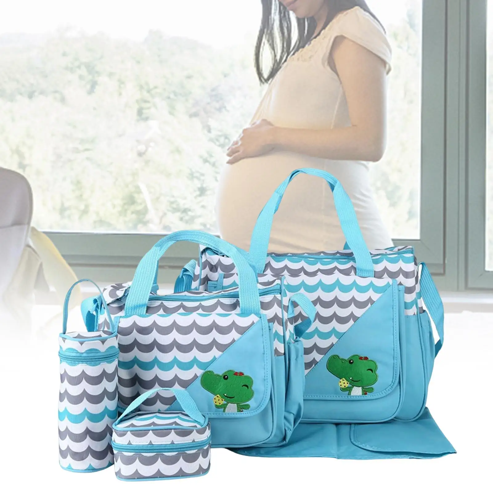 Diaper Bag Set for  for Travel Diaper Changing Pad with Pockets