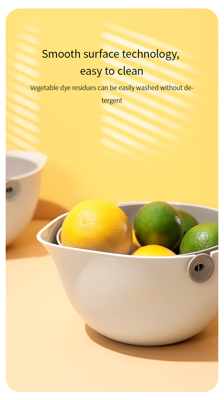 Gadgetoo Fasola Double Layer Drain Basket For Food Vegetable Fruit Plastic Storage Basket