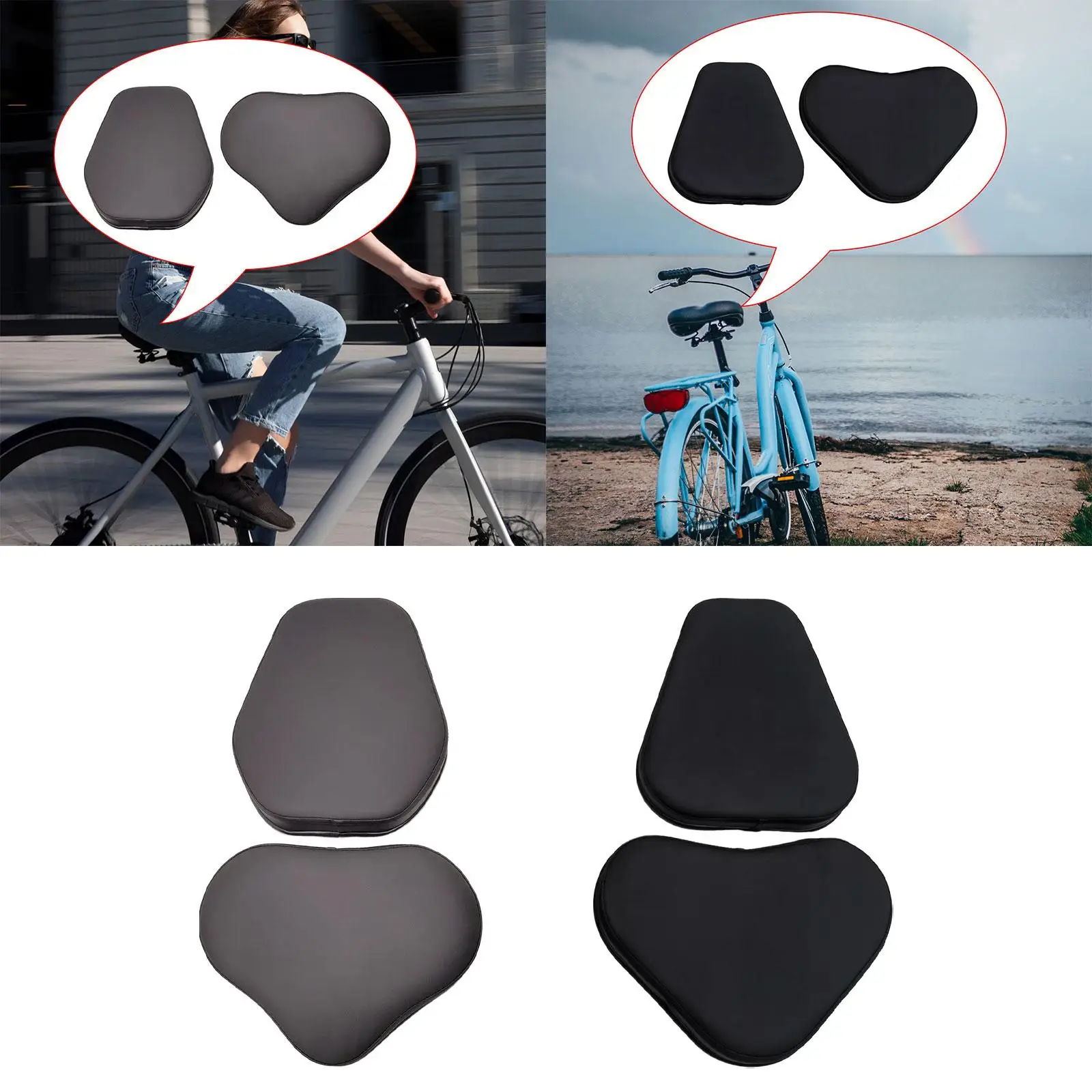 Bike Seat Cushion with Back Support Adult Saddle Cover