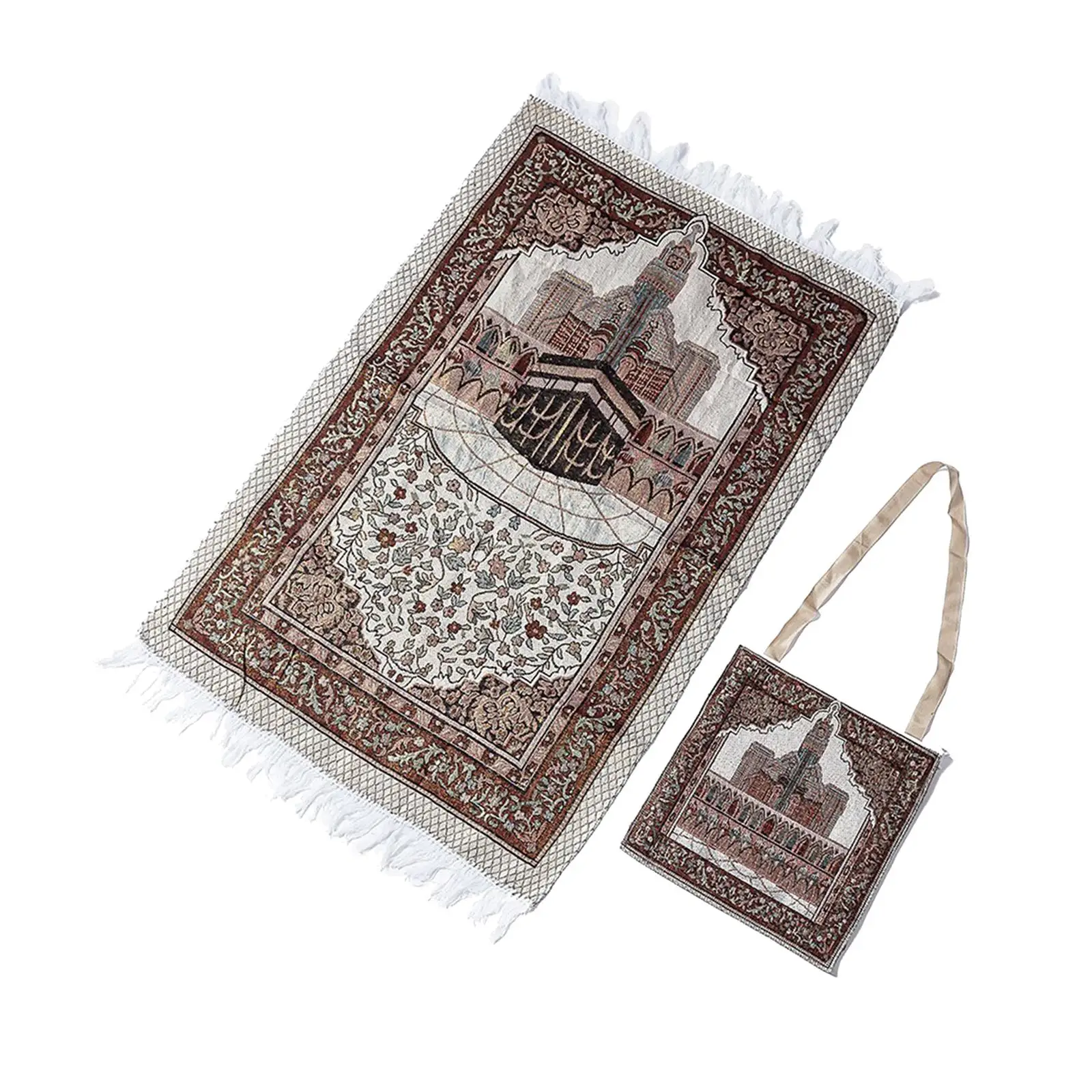 Portable Muslim Prayer Rug Worship Mat Floor Carpet Tapestry for Men Women