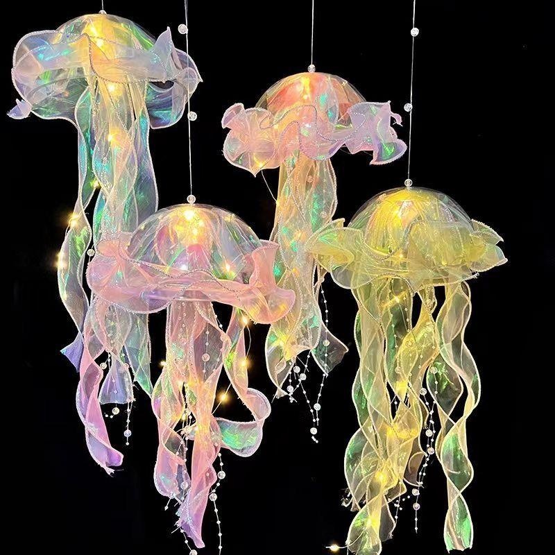 Description Picture 2 of item1pc New Jellyfish Light Portable Lantern Girl Room Atmosphere Decorative Light Bedroom Night Light Party Home Decoration