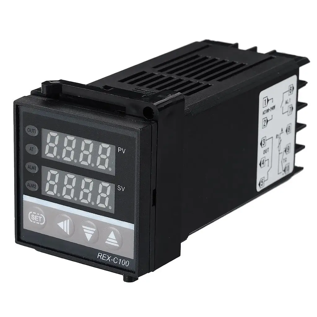220V Dual PID Digital Temperature Control Controller Thermocouple REX-C100