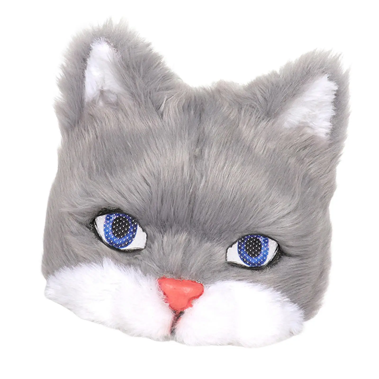 Novelty Plush Cat Mask Half Face Animal Mask Eye Mask for Kids Adults for Easter Party Carnival Photo Prop Cosplay