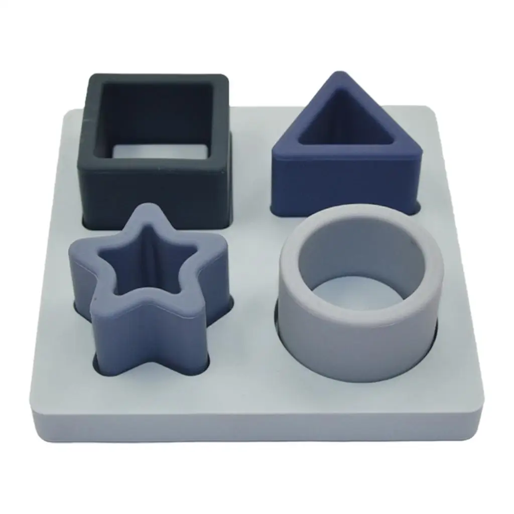 Modern Silica Gel Puzzles Toys Nesting Sorting Teething Toy Blocks Shapes Early Education Small Size Easy Grasp