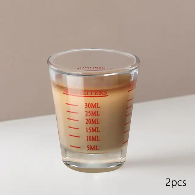 2 Pieces Shot Glasses Measuring Cup with Measuring Lines Coffee