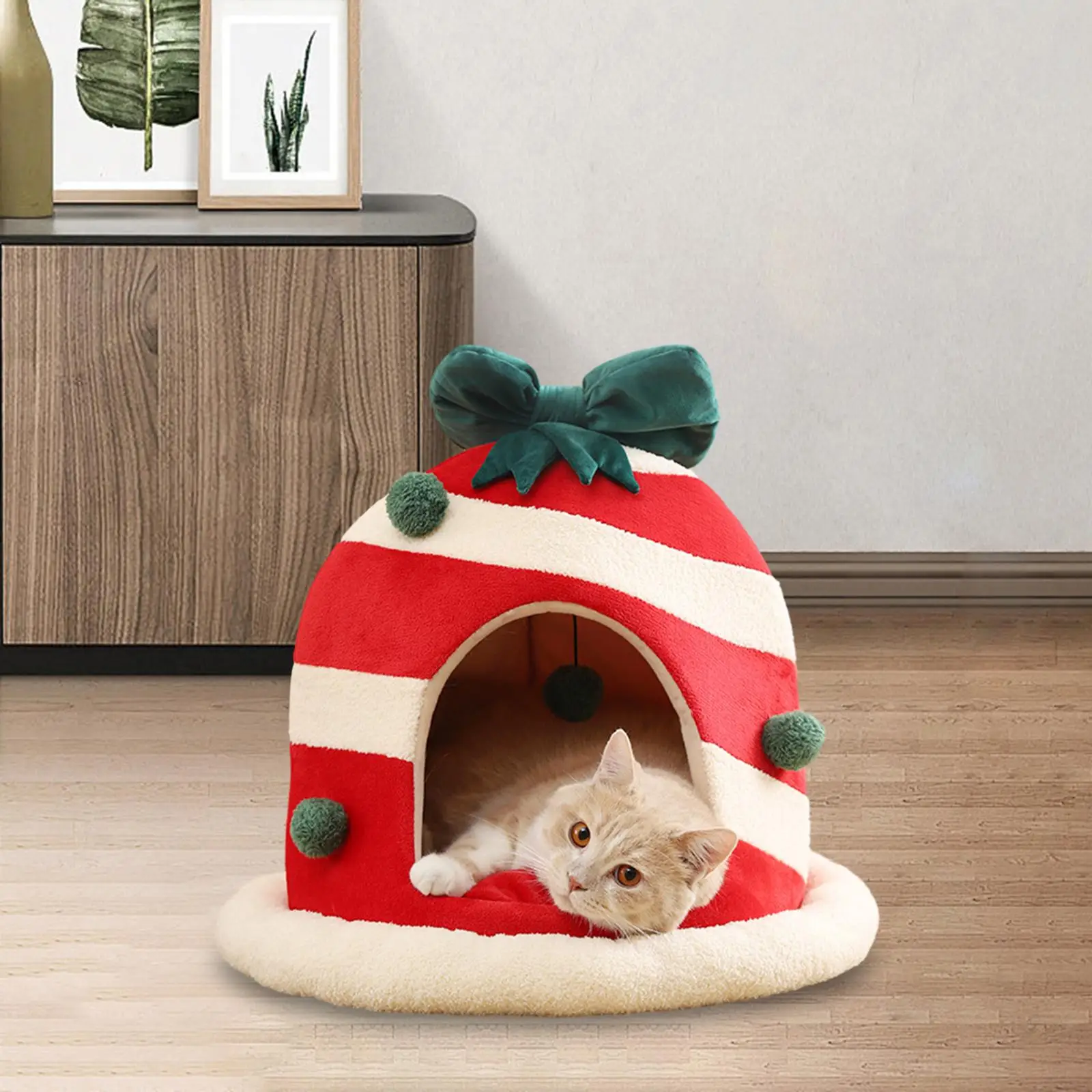 Christmas Cat Beds Big Space Lovely Cat Nest for Christmas Gifts Indoor Cats