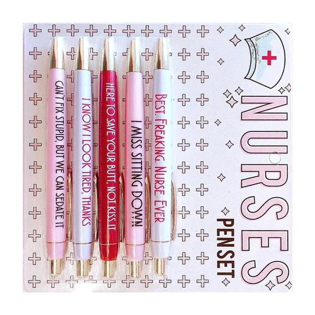 5pcs Fun Nurse Pens Ballpoin Set Swear Word Daily Pen Dirty Cuss Word Pens  for Each Day of The Week Funny Office Christmas Gifts - AliExpress