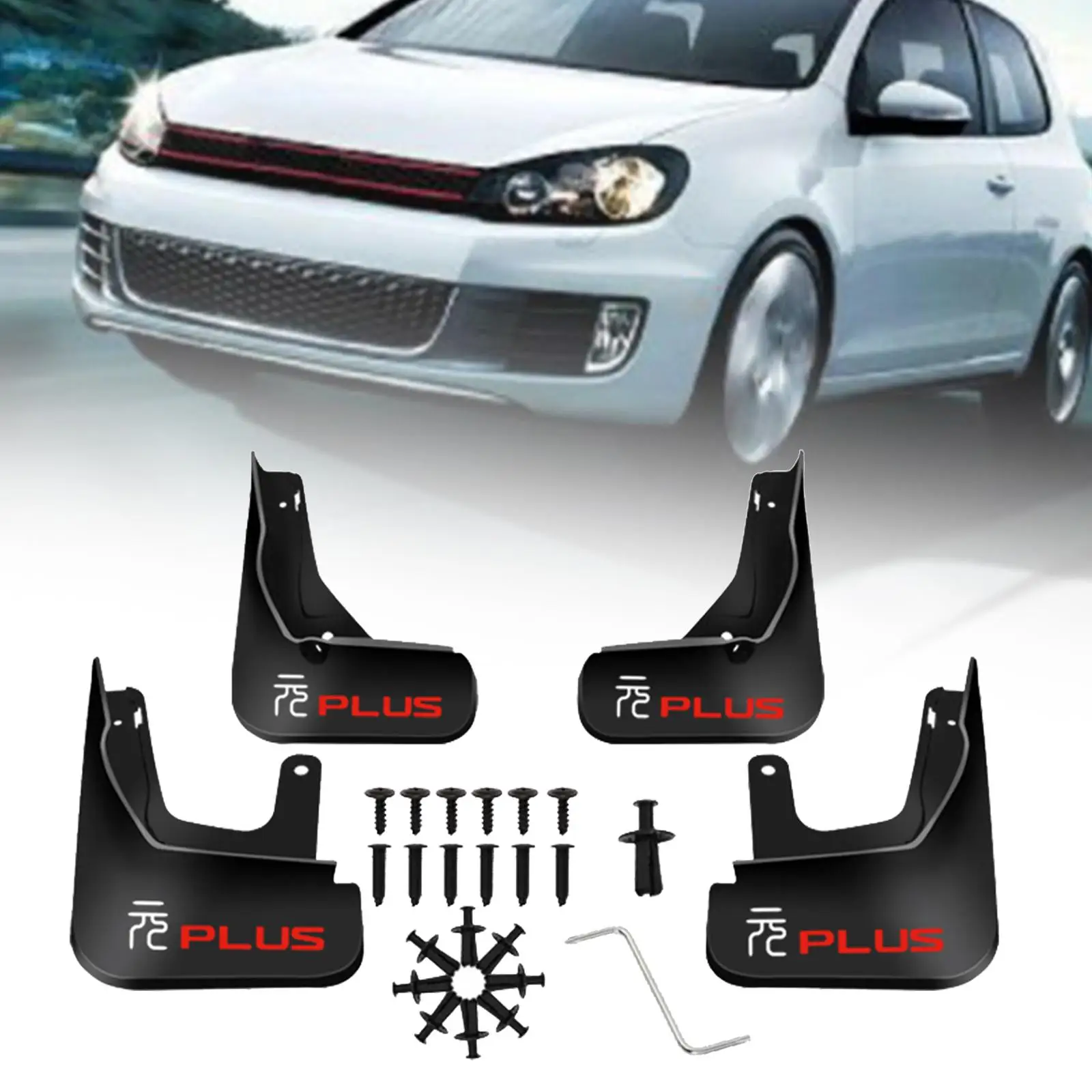 4 Pieces Mudguard Mud Flaps Front and Rear Black for Byd Yuan Plus 2022