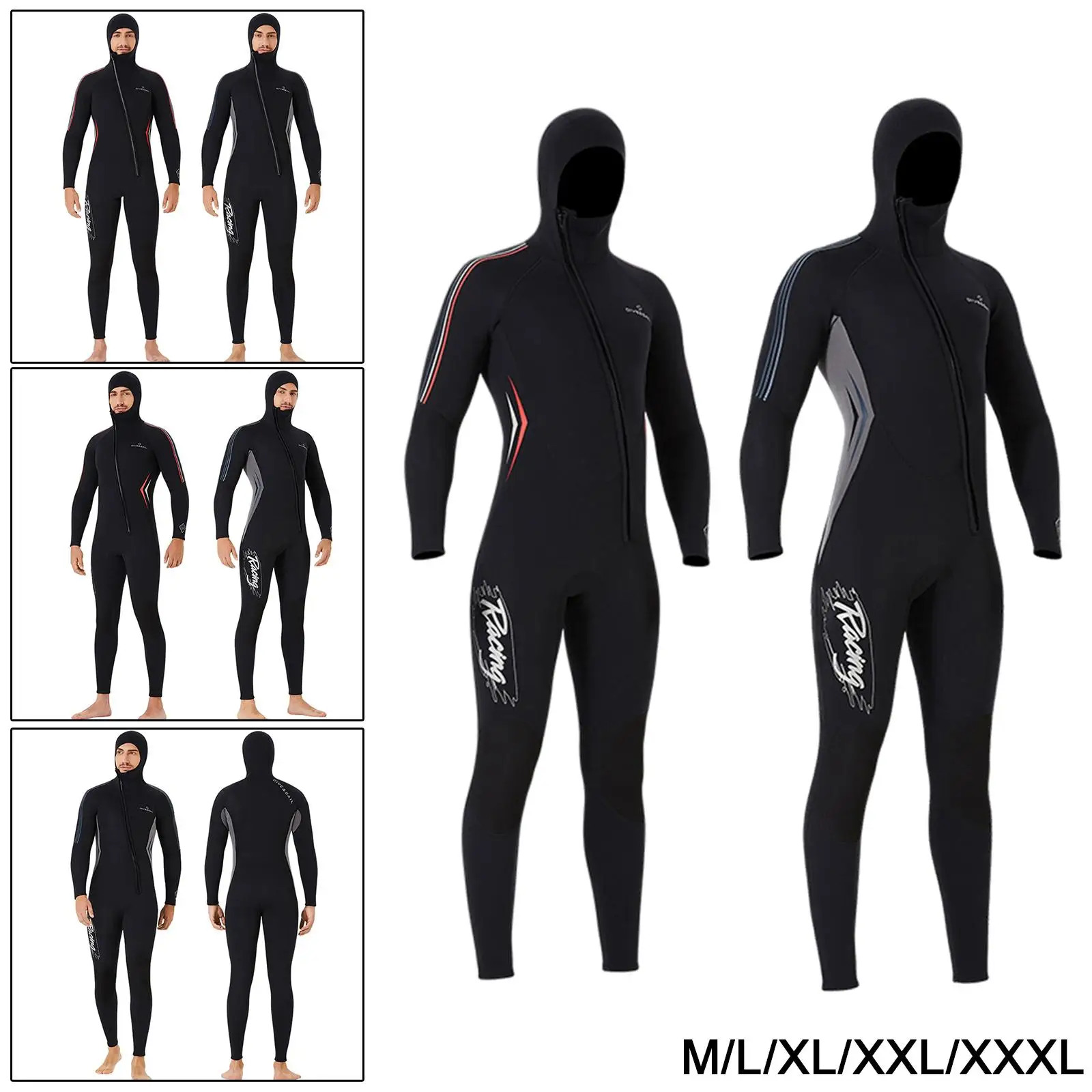 Wetsuits Men 3mm Neoprene Full Scuba Diving Suits Surfing Swimming Long Sleeve Keep  Zip for Water Sports