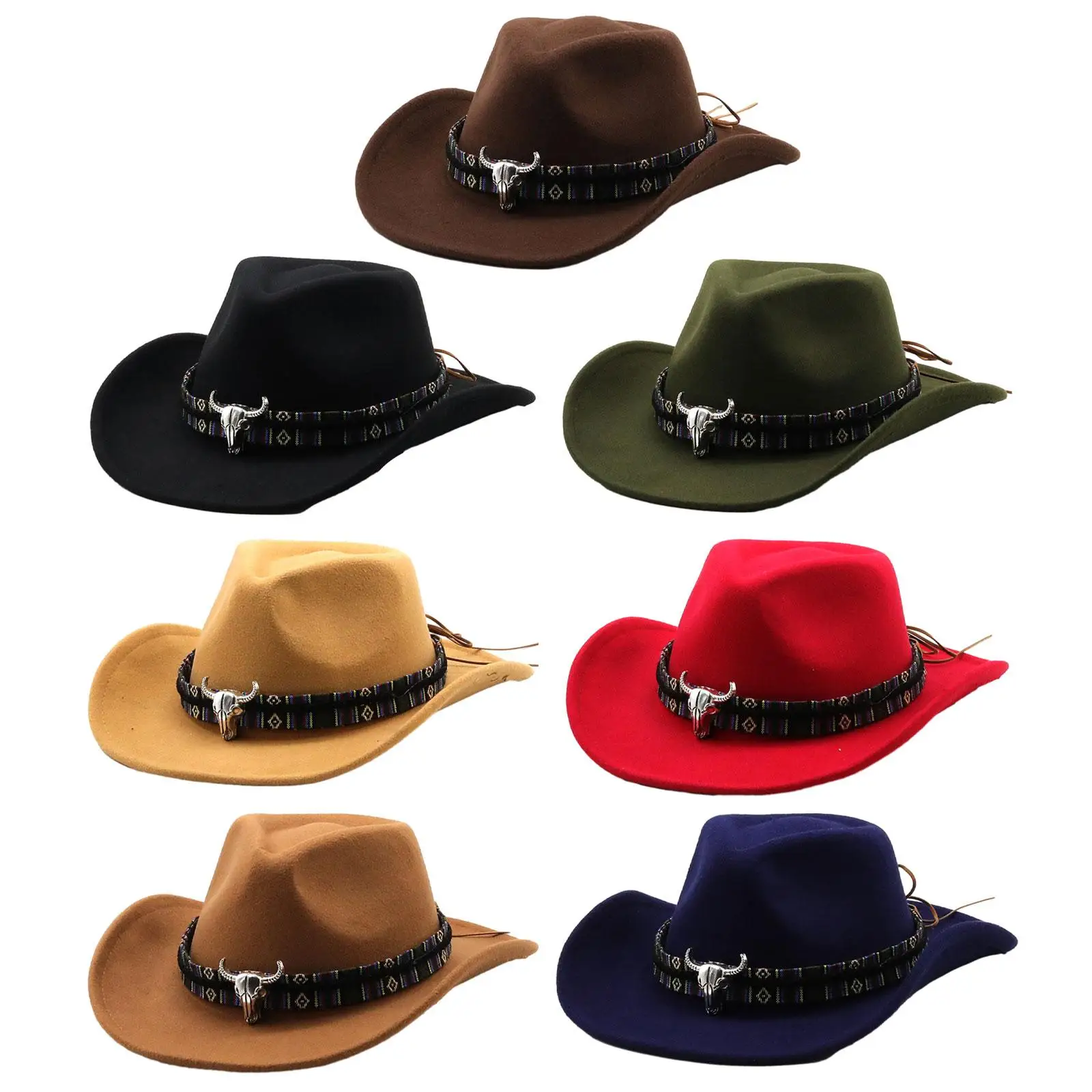 Cowboy Hat Cosplay Casual Lightweight Autumn Stylish Summer Outdoor Sunshade Hat for Camping Street Shopping Hiking Travel
