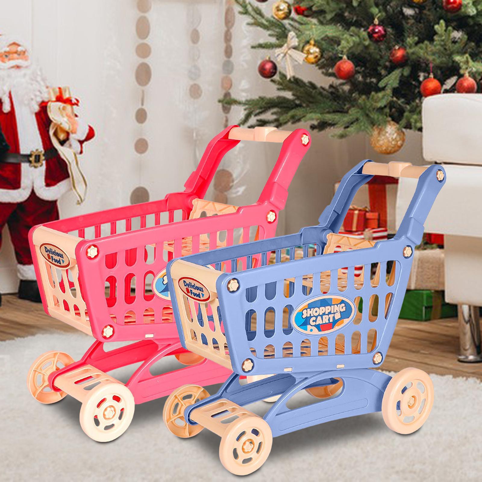 Deluxe Shopping Trolley Toy Smooth Wheels Easy to Push Shopping Cart for Baby Kids Party Favors Creative Toys Pretend Play Set