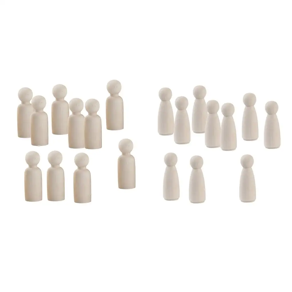 10x Small Wooden Peg Doll Bodies Wood People Model for diy for art Crafts Paint