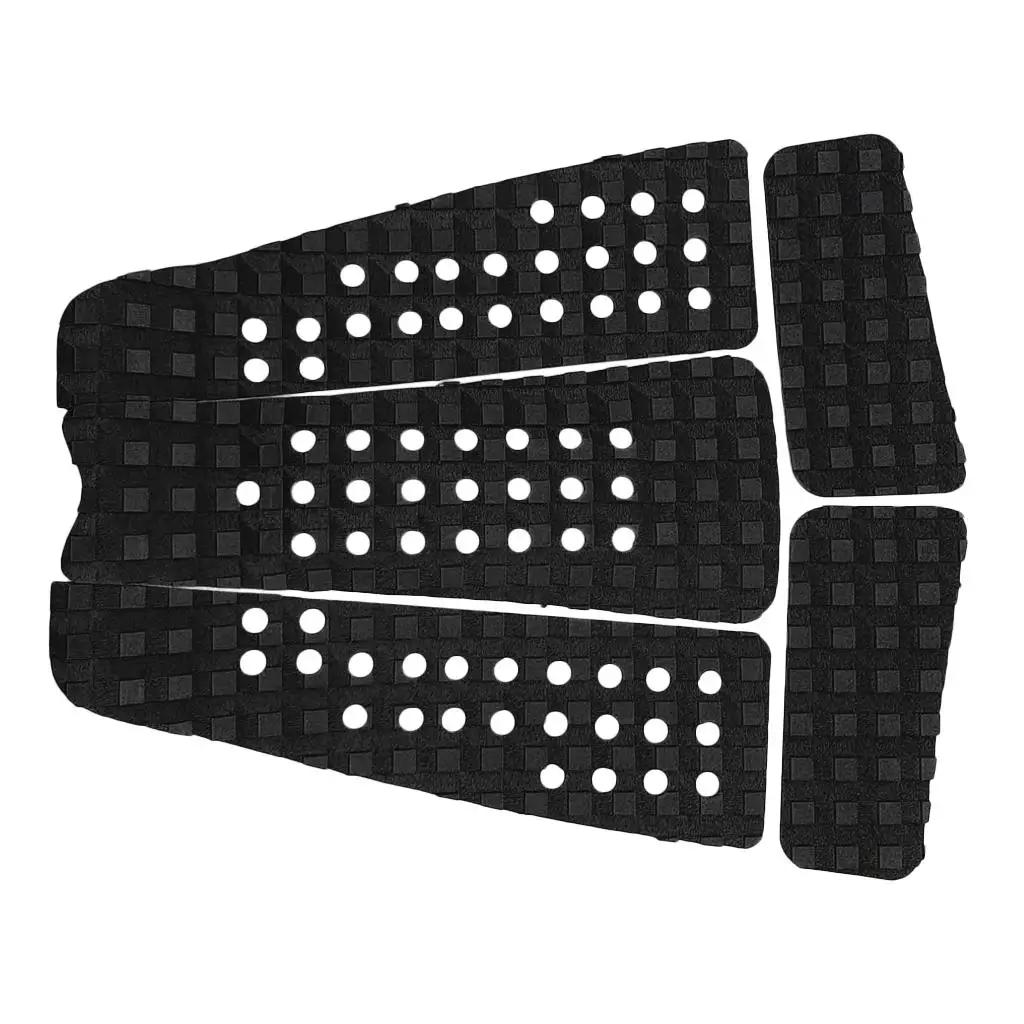 Perfeclan 5pcs Square Grooved EVA Surfboard Skimboard Longboard Traction Deck Grip Tail Pad Trimmable Sheet Accessories