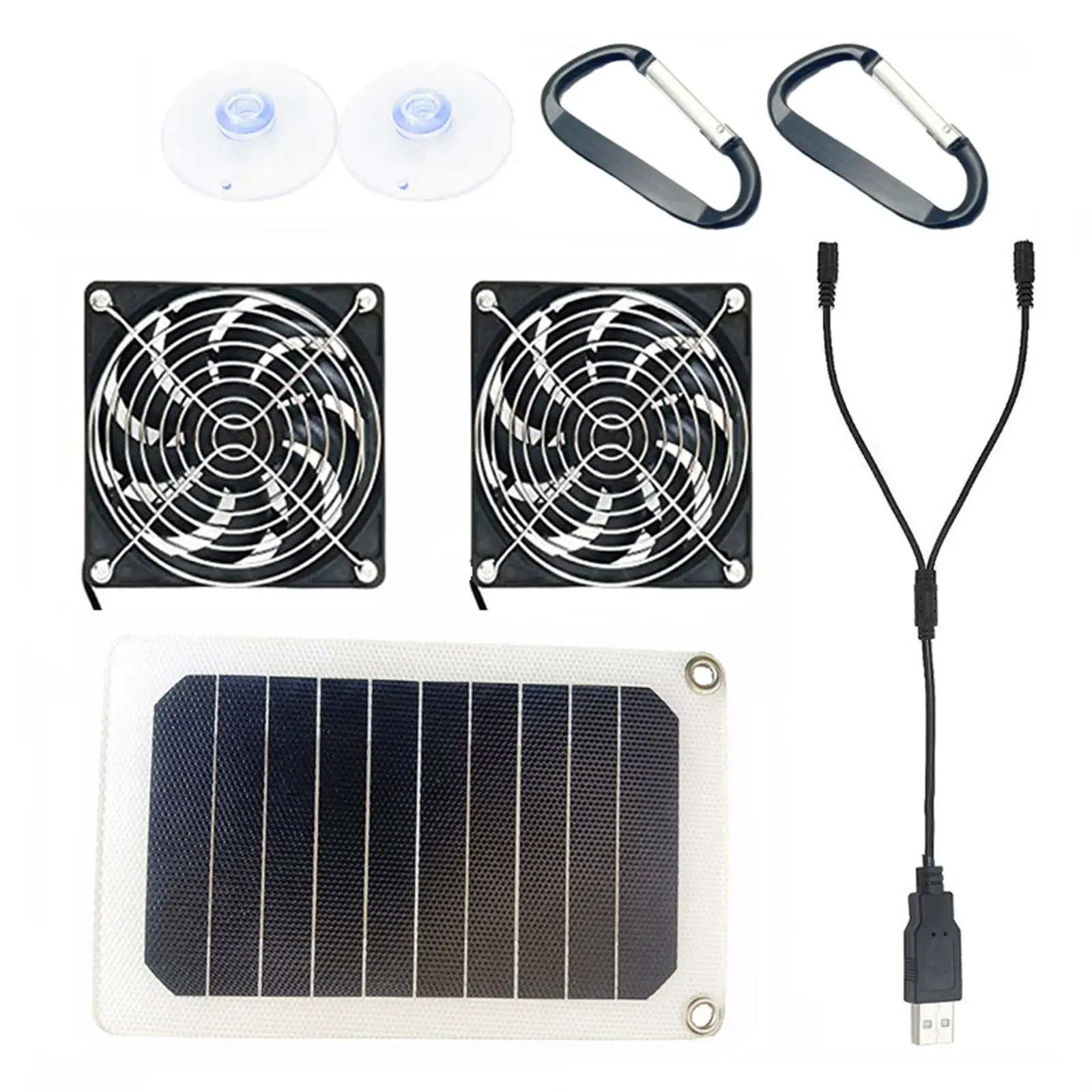 USB Solar Powered Exhaust Fan Solar Panel Fan Kit for Home Attic Pet Houses