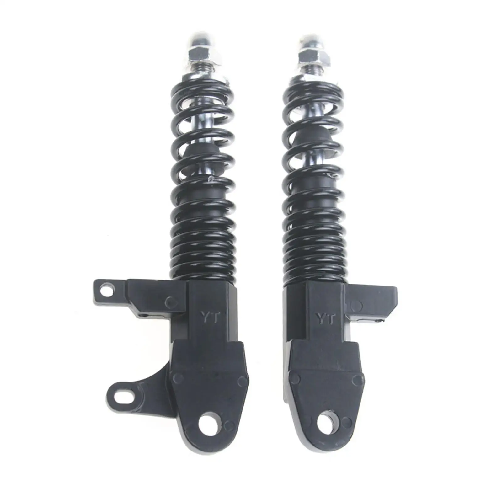 2Pcs Front Shocks Absorber Set 10in Aluminum Alloy Cycling Parts Spring Shock Absorber black Left and Right for Kugoo