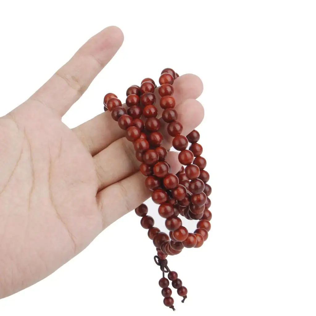 8mm Tibetan 108 Sandalwood Buddhist Prayer Beads Mala Bracelet Necklace Gift