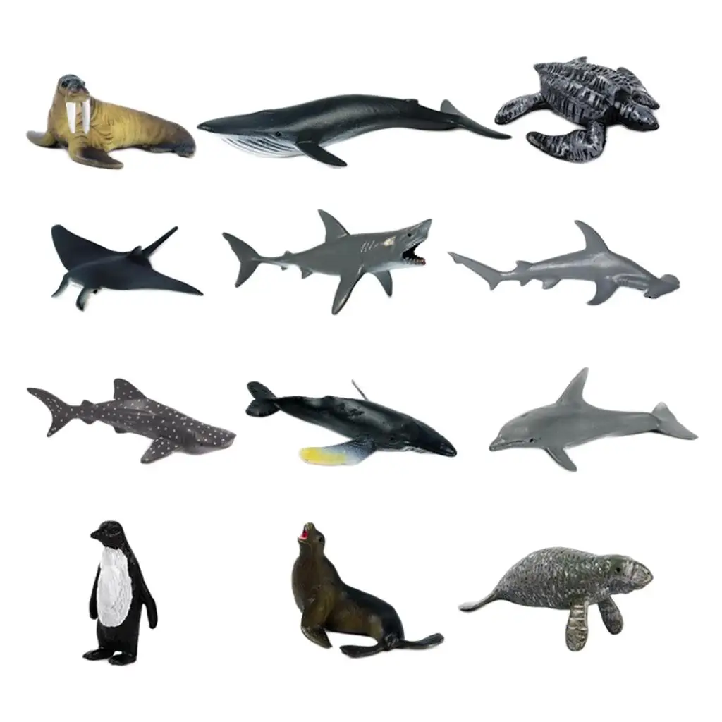 Set of 12 Simulation Nature Sea Life PVC Animal Model Figures Aquarium for Kids