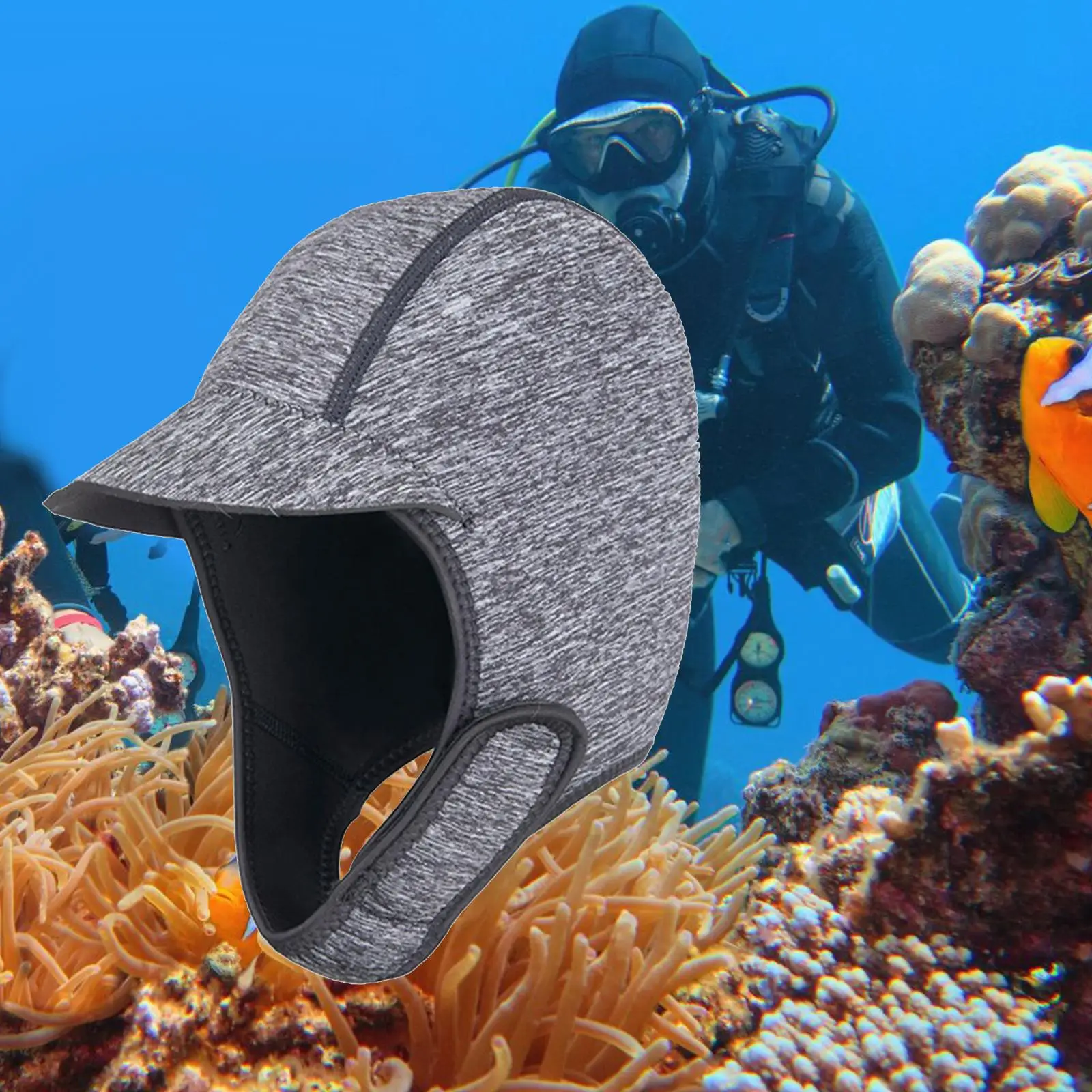 2mm Neoprene Wetsuit Hood Head Cover Waterproof Diving Hood Cap Swimming Hat for