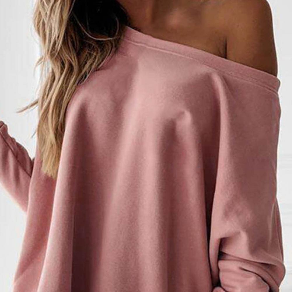 de manga longa quente oversized camisola cor pura para a vida diária