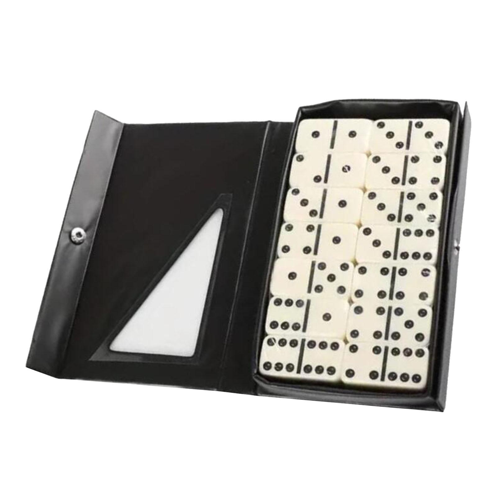 Double Six Domino Set Traditional Adults Kids 28 Dominoes in Portable Case for Holiday Gifts Tourism Party Favors Entertainment