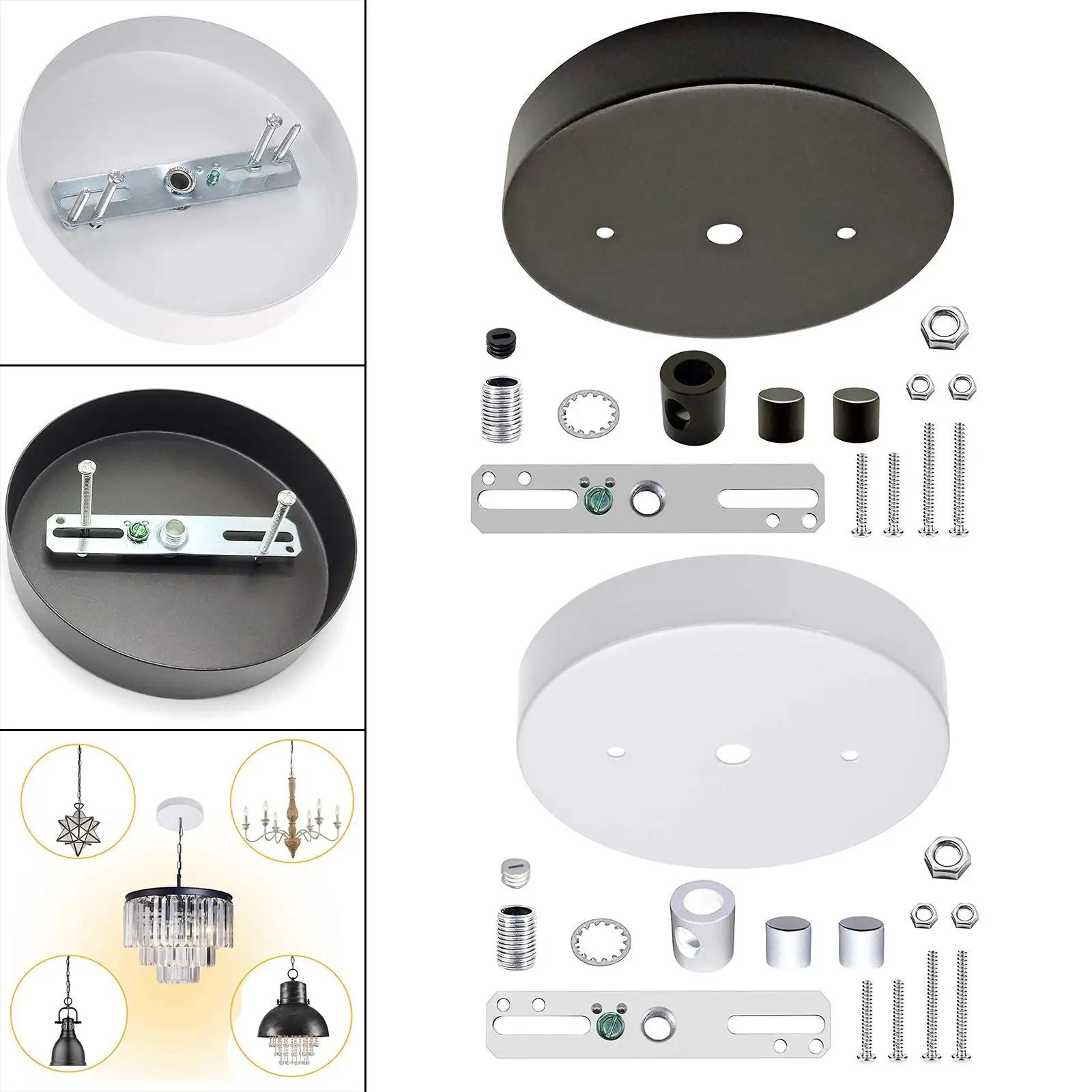 Modern Ceiling Lighting Canopy Kit Pendant Light Disc Covers Assembly Chandelier Accessories Lantern with Mounting Hardware