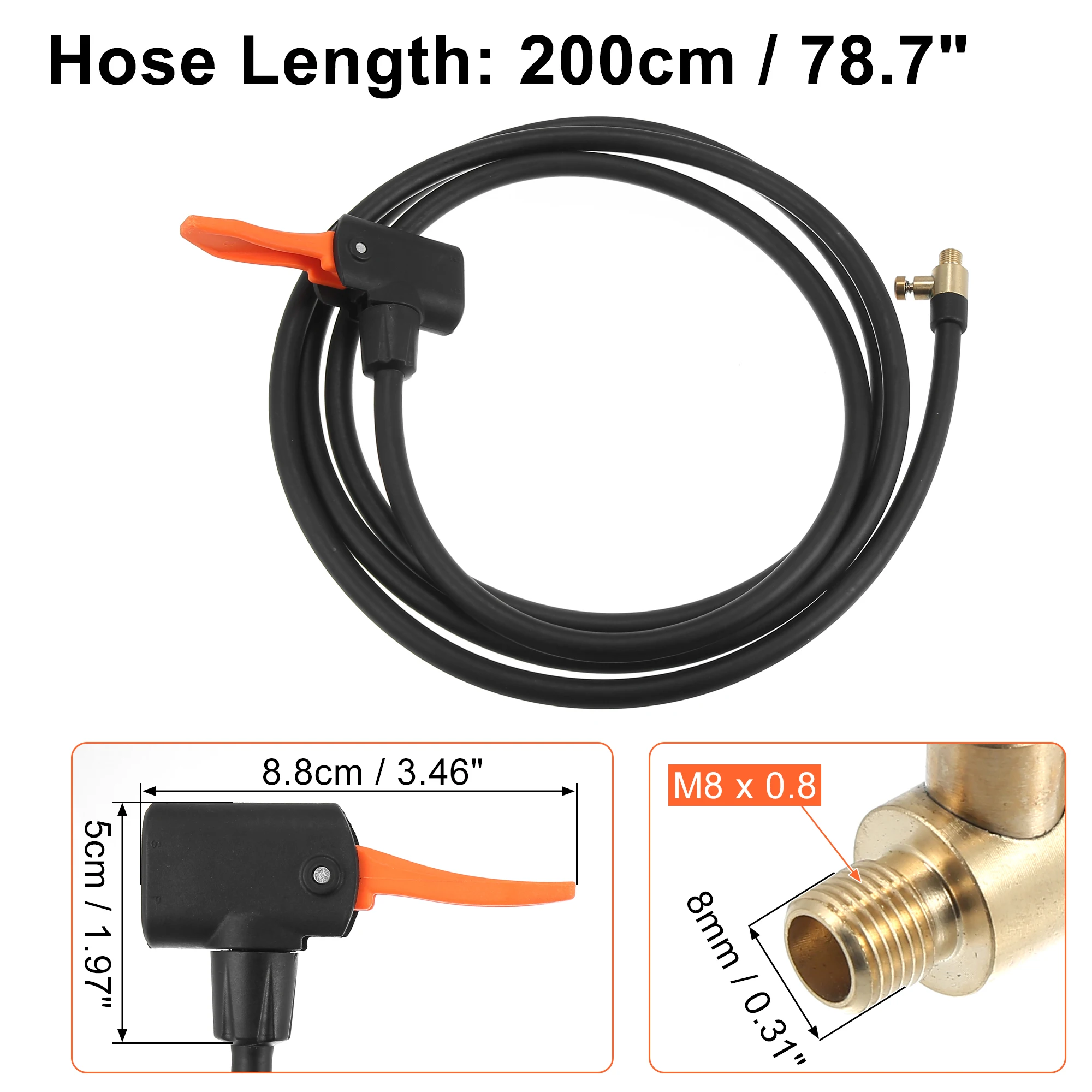 X AUTOHAUX 80cm Flexible Tire Inflator Extension Hose Tube Valve Adapter Replacement with Female Thread for Car 