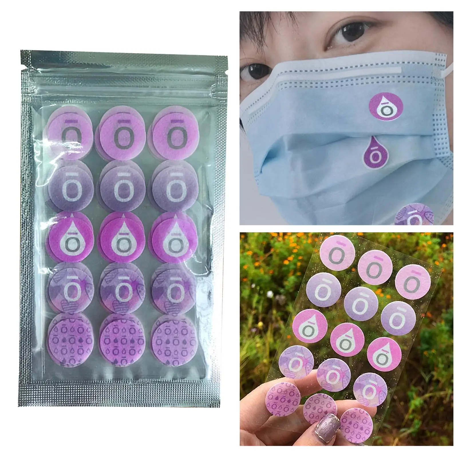 60pcs Mask Aromatherapy Tasteless Sticker Perfumed Fragrance Air Freshener Refreshing Stickers Breath Fresheners for  Bag