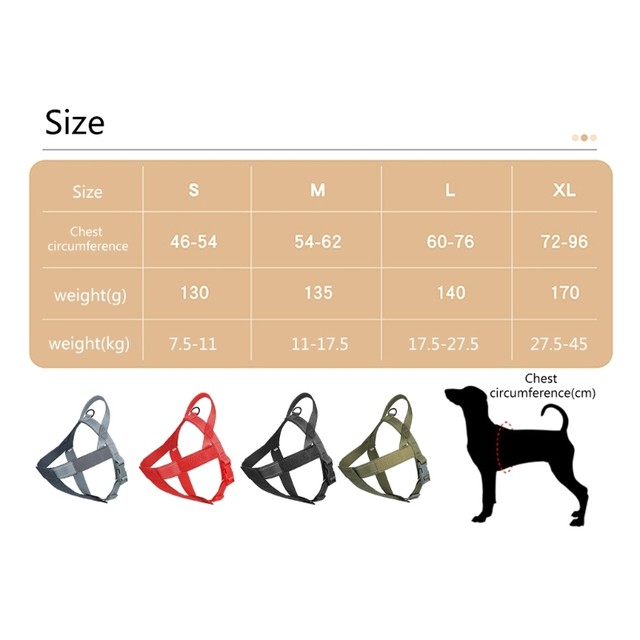 Nobby dog hotsell harness size guide