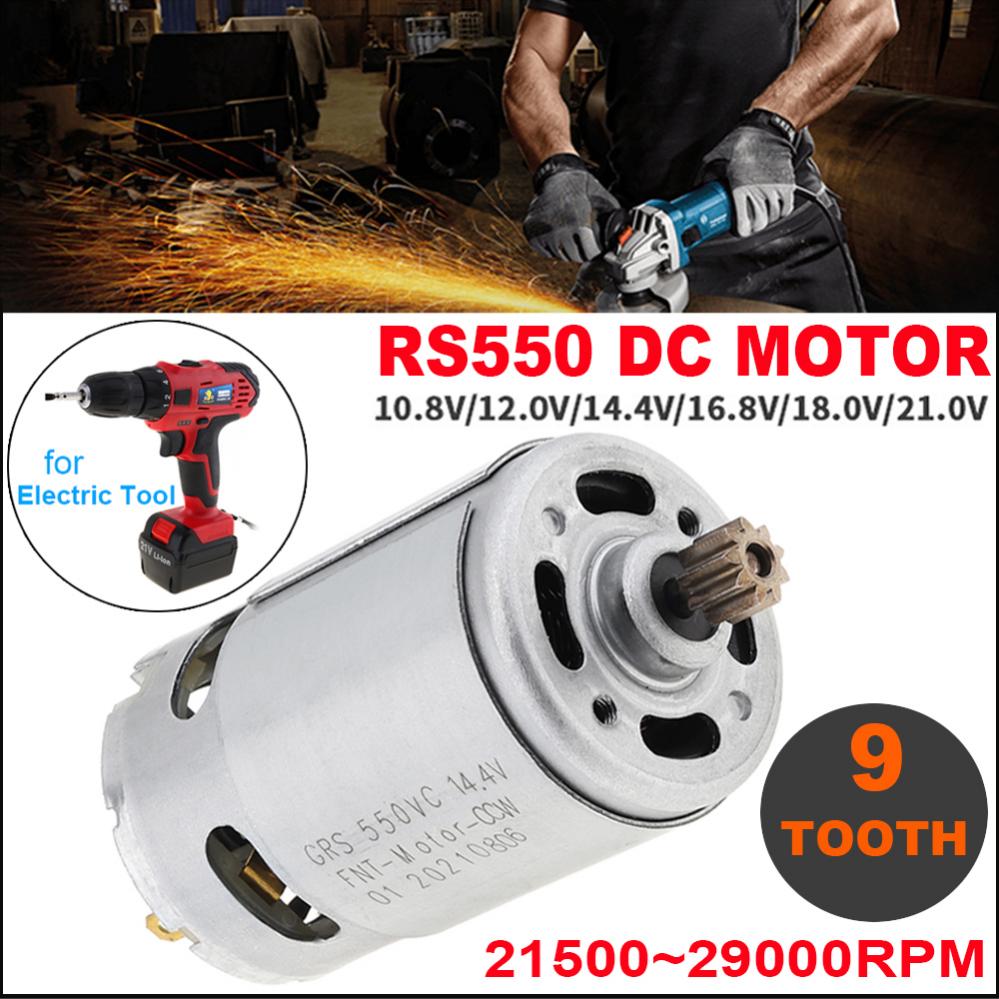 RS550, 10.8-25V, 21500-25000RPM, 9 dente, velocidade única, 9 dente, 9 dente, RS 550