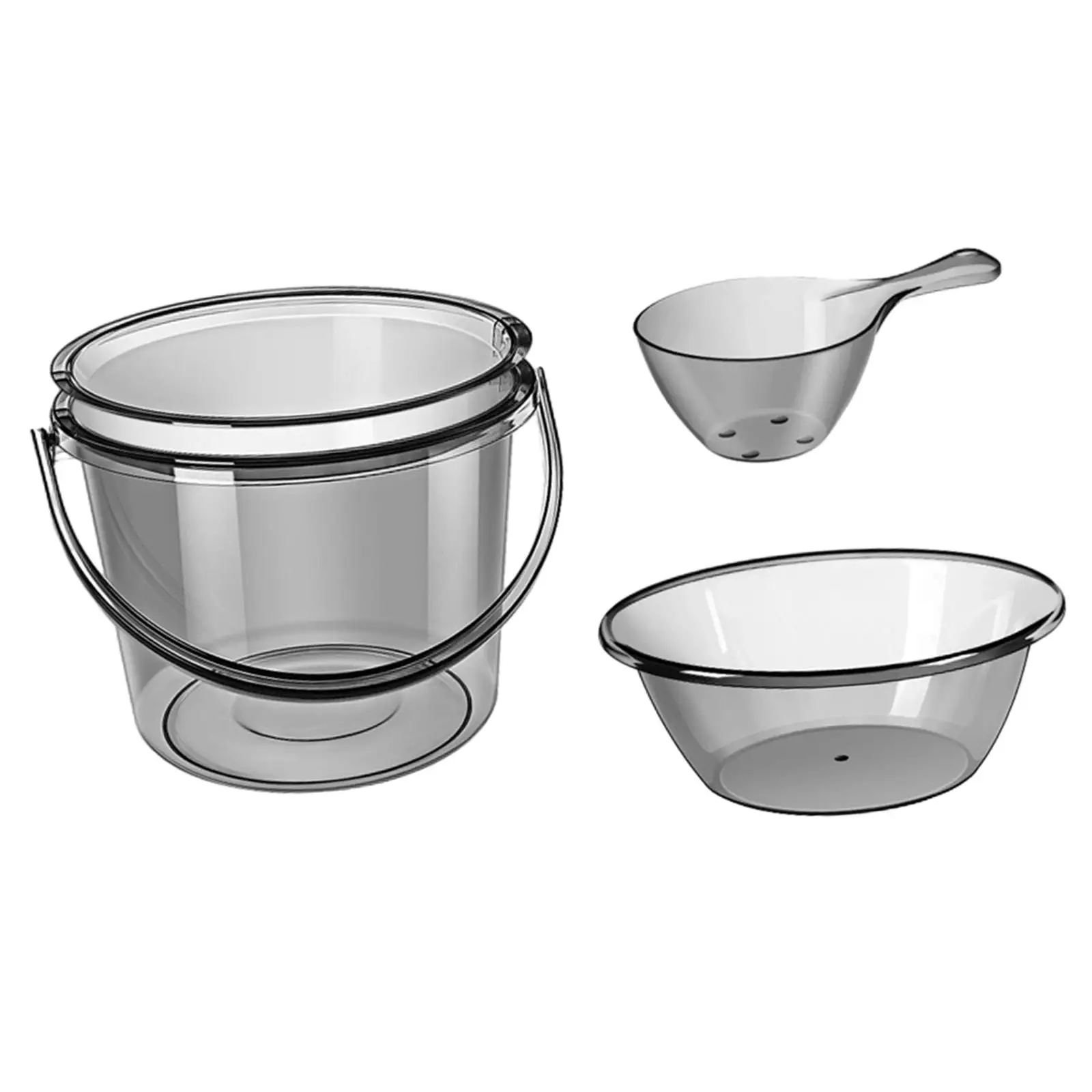 Water Bucket Set Cleaning Bucket Water Pail with Basin Spoon Water Storage Bucket for Fishing Dormitory Outdoor Beach Gardening