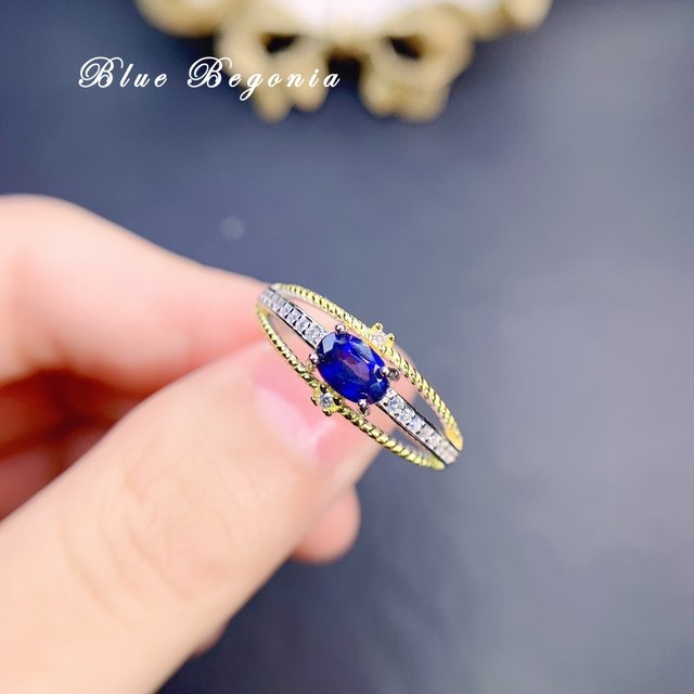 Natural sapphire women newest ring