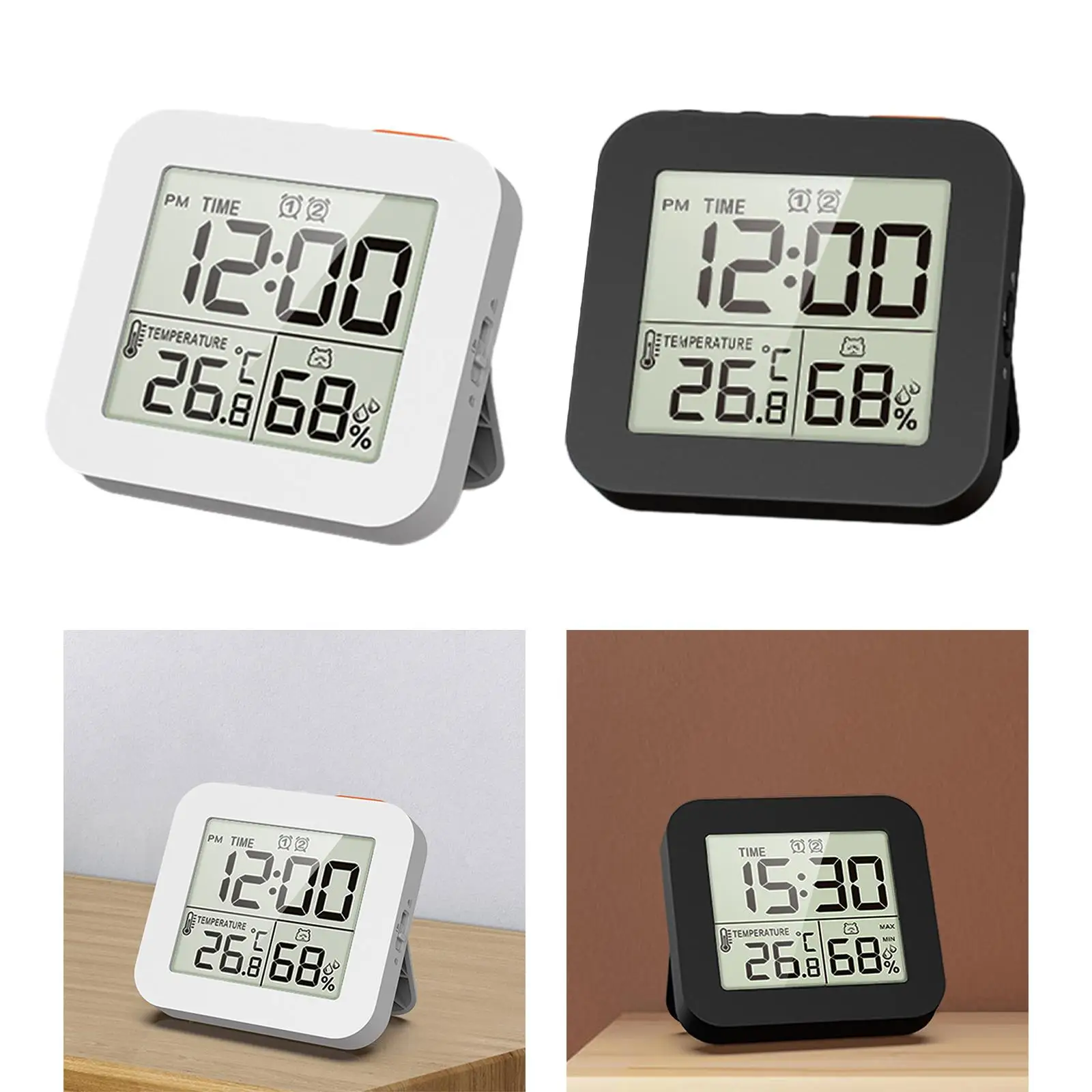 Waterproof Clocks with Alarm Kitchen Timer Clocks Digital Bathroom Clock Shower
