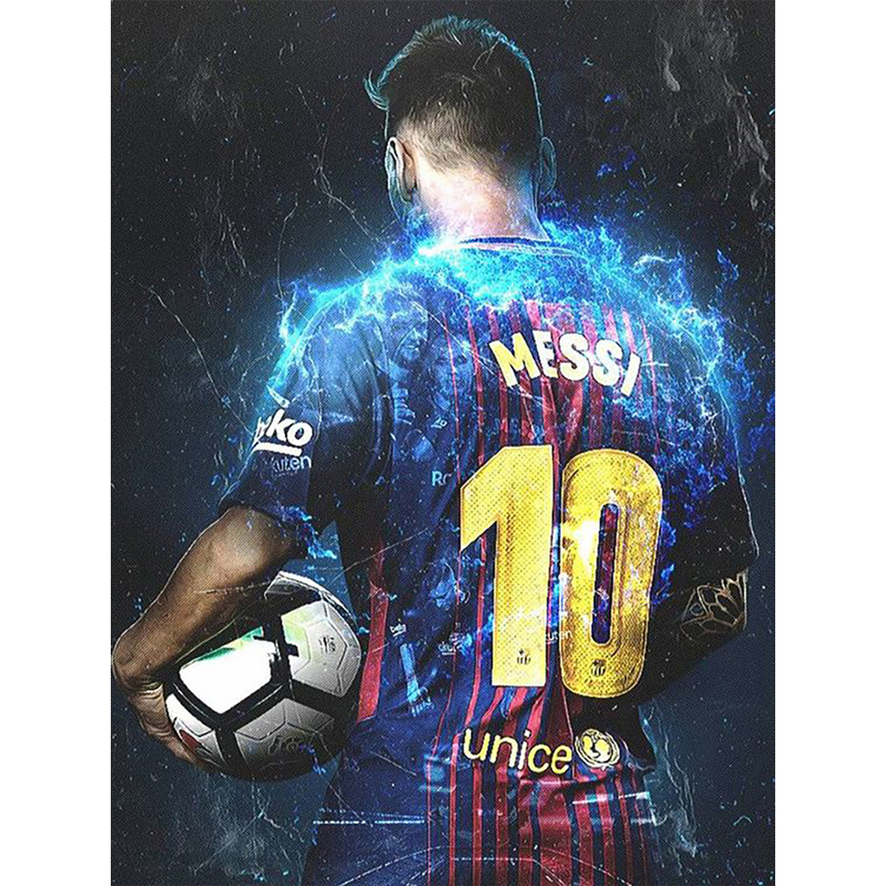 Description Picture 2 of itemZipper bag 5D DIY football player diamond painting kit Messi stick diamond embroidery cross stitch art children's gift