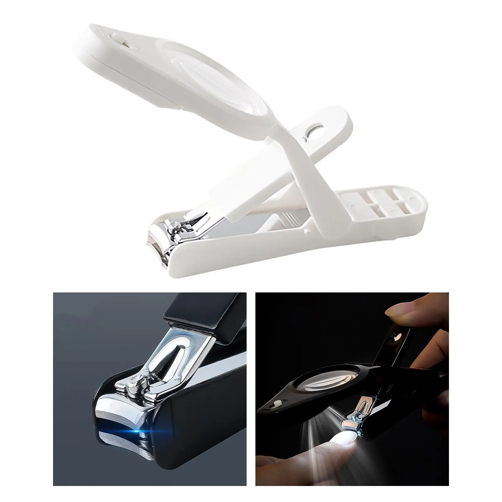 Nail Clippers with Magnifying Mirror files Buffer with LED Light Cutter Trimmer for Toenail Fingernail Infant Children Elderly