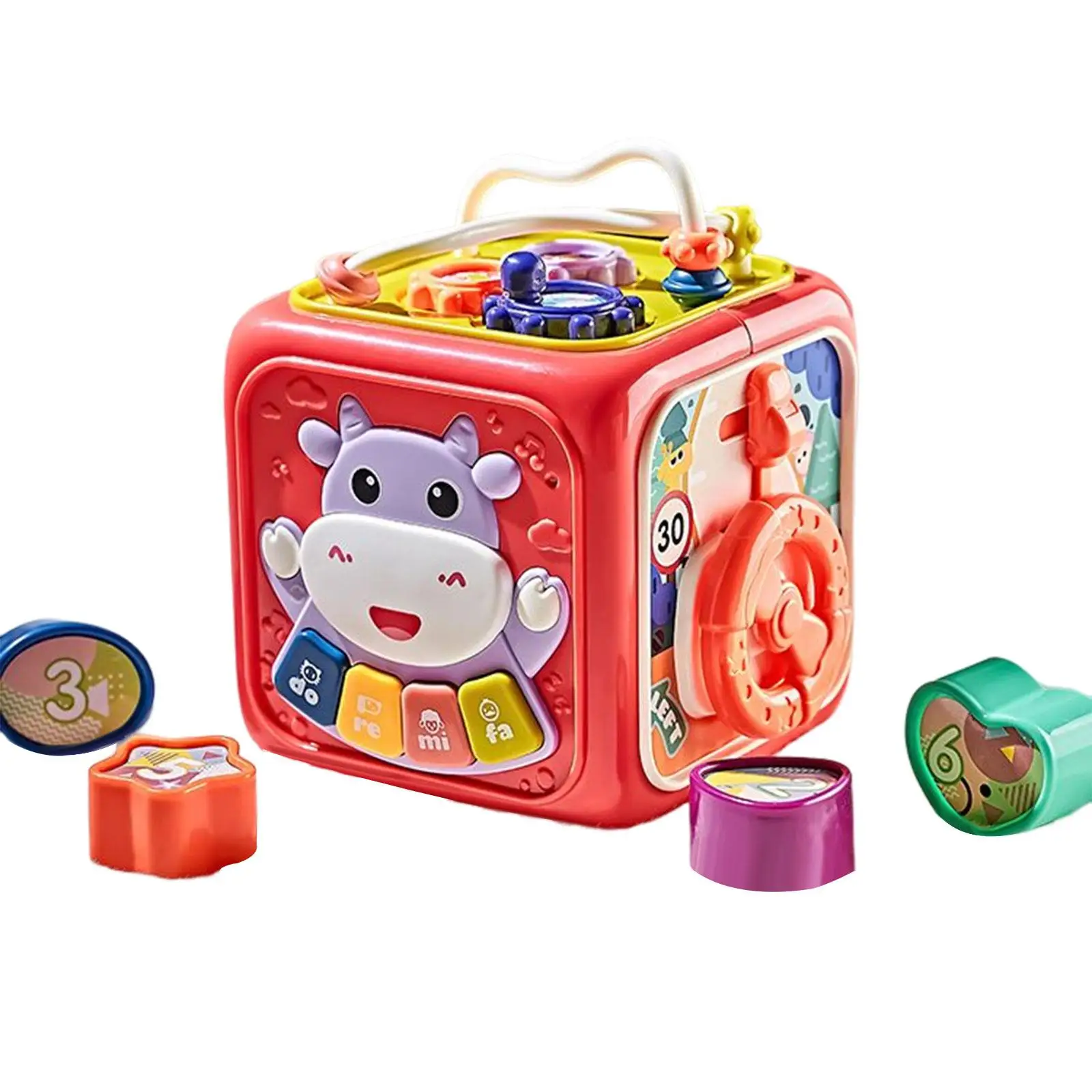 Baby Musical Toys Development Baby Activity Cube Toy 6 Sided Activity Center for Age 1 + Year Old Boys Girls Kids Birthday Gift