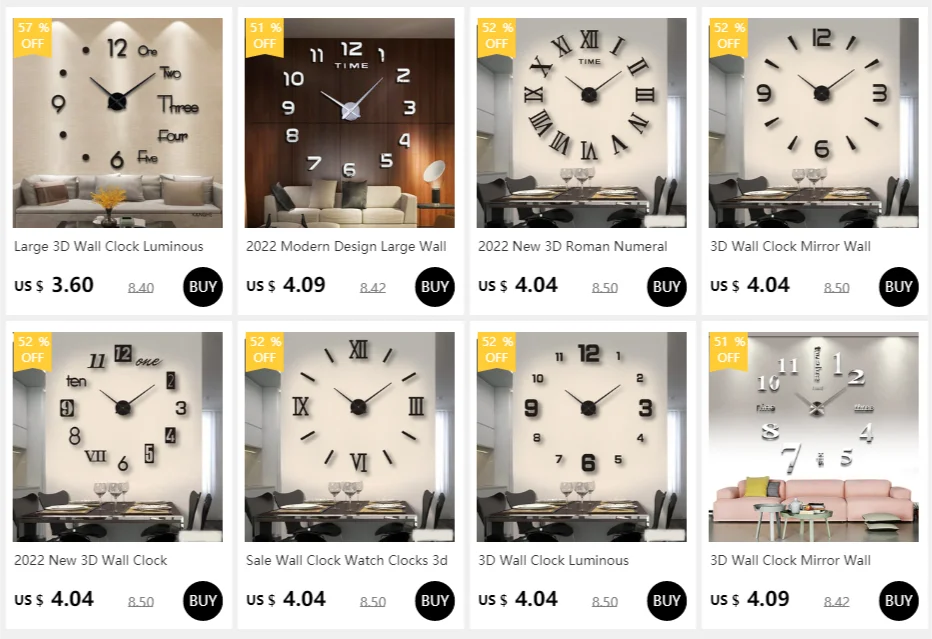 2023 Modern Design Large Wall Clock 3D DIY Quartz Clocks Fashion Watches Acrylic Mirror Stickers Living Room Home Decor Horloge