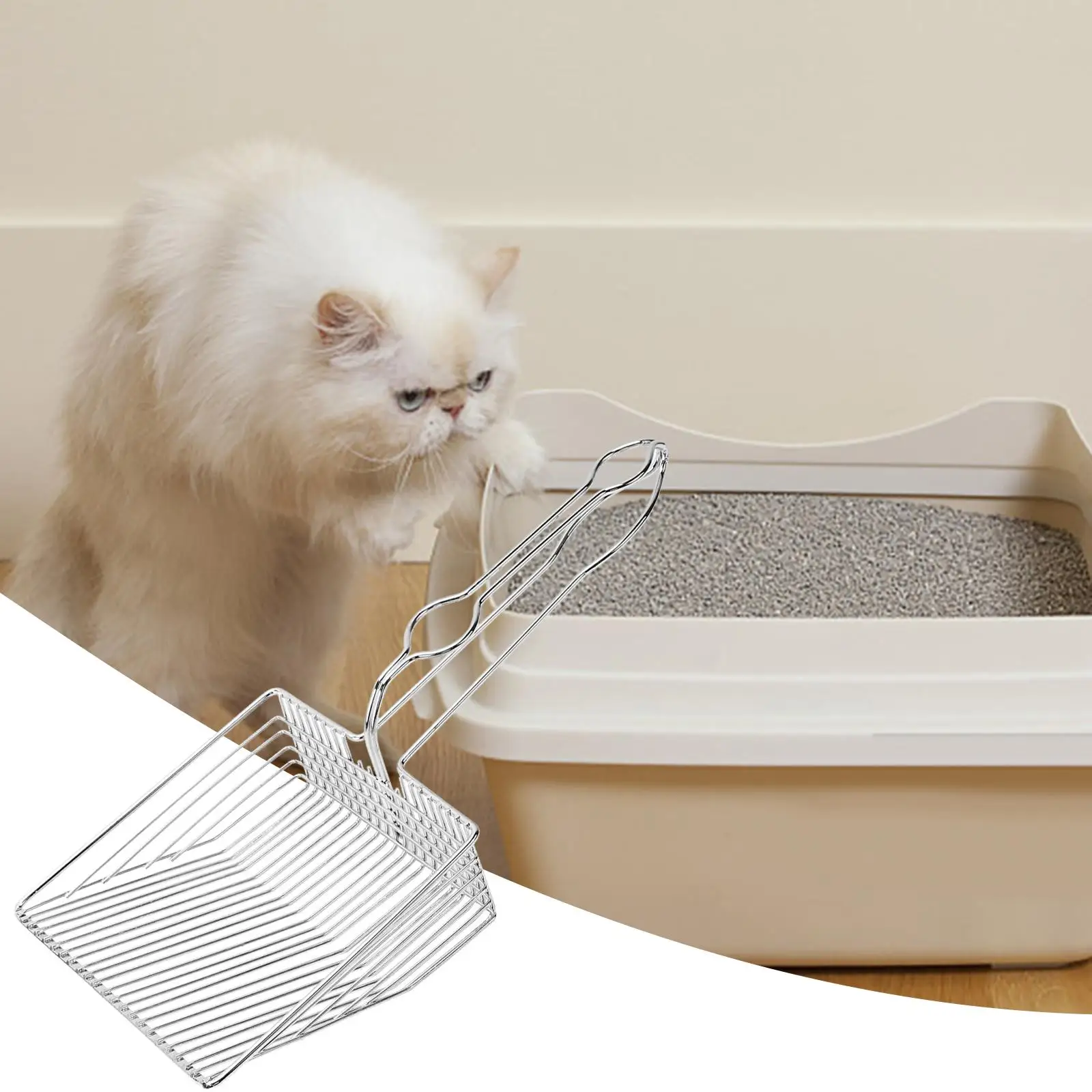 Portable Cat Litter Scooper Pet Litter Sifter Shovel Long Handle Deep Shovel