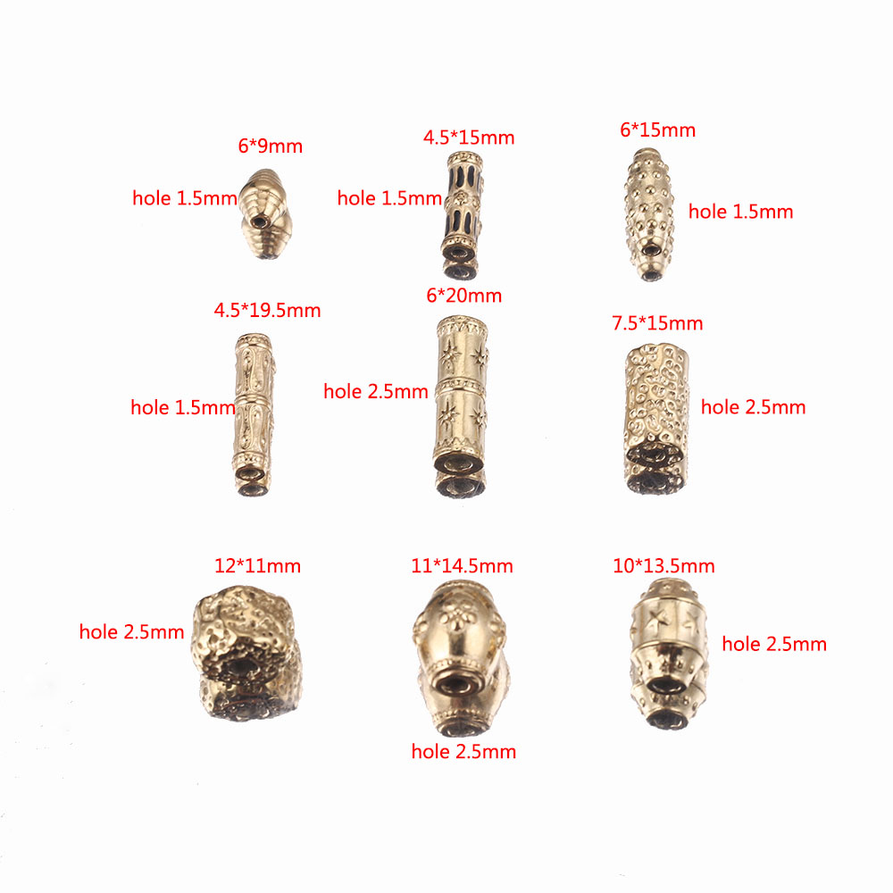 2 stücke Gold-Platte Edelstahl Zylinder Lange Perlen Rohr Casting Spacer Perlen für Schmuck Machen DIY Halskette Armbänder liefert – Detail 6