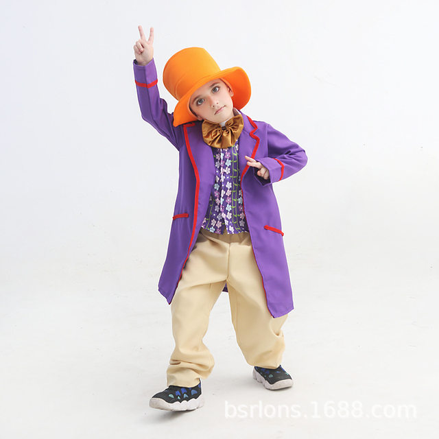 Willy Wonka Costume per bambini film Charlie e The Chocolate Factory Child  Cosplay Costume di Halloween per ragazzo - AliExpress