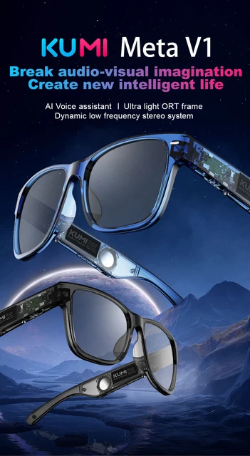 KUMI Meta V1 Smart Glasses Break Audio-visual Imagination Create New  Intelligent Life For Movie Game DVD Video TV VR and AR 2022 - AliExpress