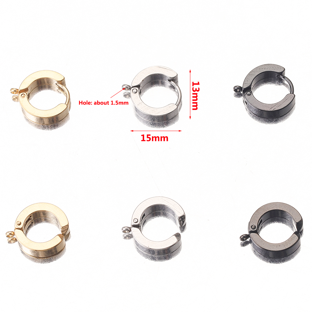10 stücke 13*15mm Gold-Platte Edelstahl Ohrringe Haken Schwarz Verschlüsse für Schmuck Machen Lieferungen Frauen DIY Großhandel Zubehör – Detail 4