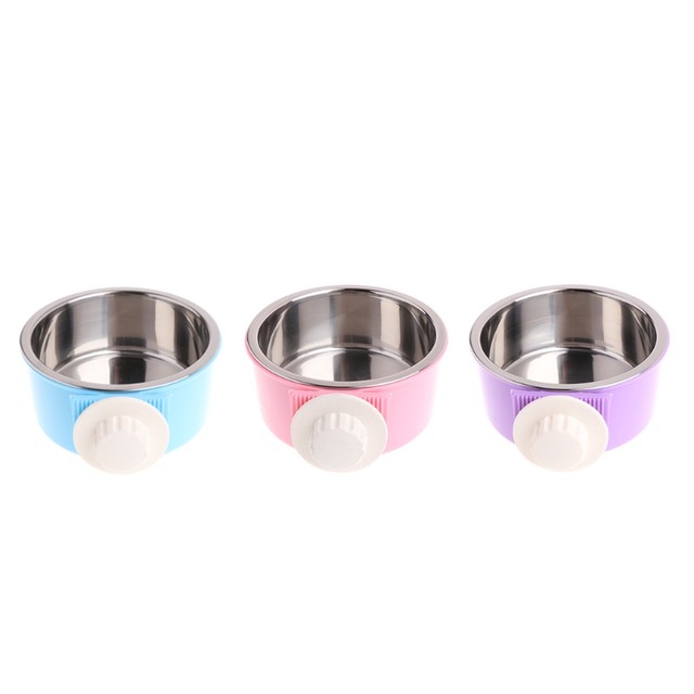 Dropship Crate Dog Bowl; Removable Stainless Steel Hanging Pet