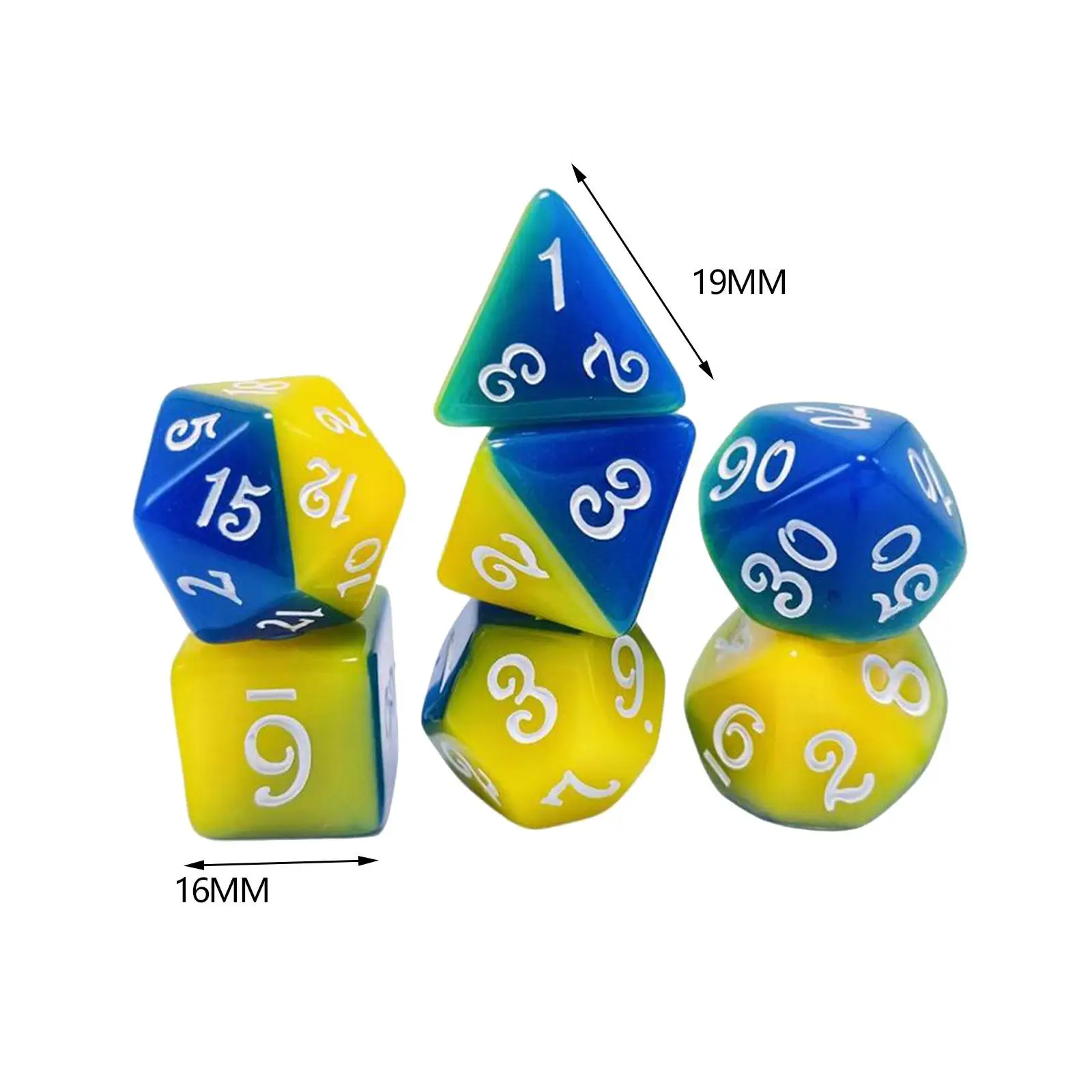 7Pcs Polyhedral Dices Set D4-D20 Multi-sided Dices Set Math Teaching Toys Party Favors for Role Playing Table Board Games