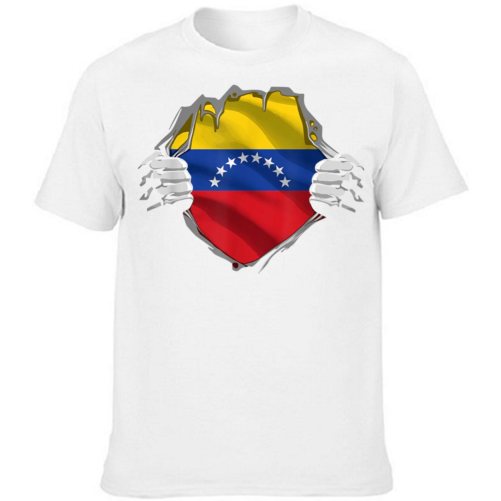 Männer Sommer T-shirt Baumwolle Lose Cool Tee Shirt Stolz Venezolanischen Venezuela Flagge Herren Streetwear Hohe Qualität Crew Neck T-shirt – Detail 3