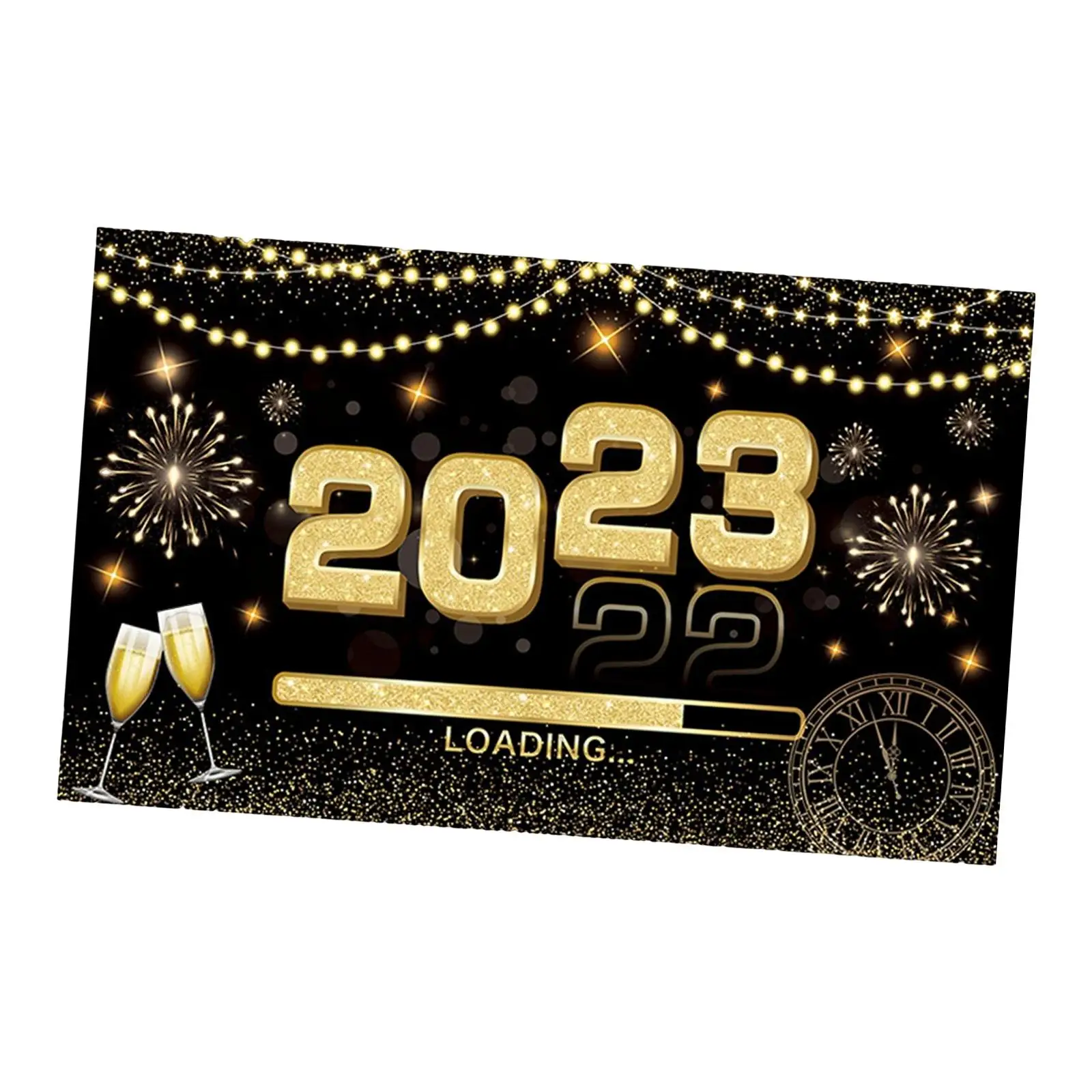 Wall Sign Poster Backdrop Decorative Holiday New Year Decor Indoor Outdoor Lawn Living Room Office Happy New Year Banner 2023