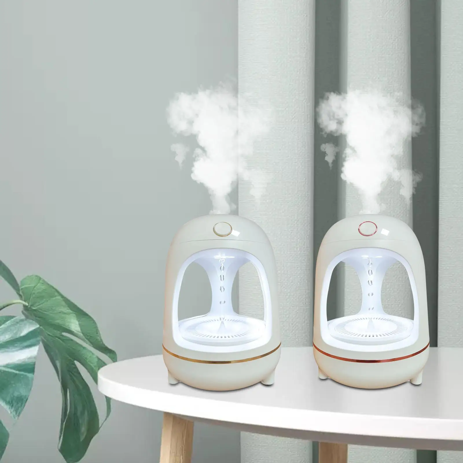 Personal Desktop Air Humidifier Antigravity Large Capacity with Color Changing Light Quiet USB for Yoga Hotel Indoor