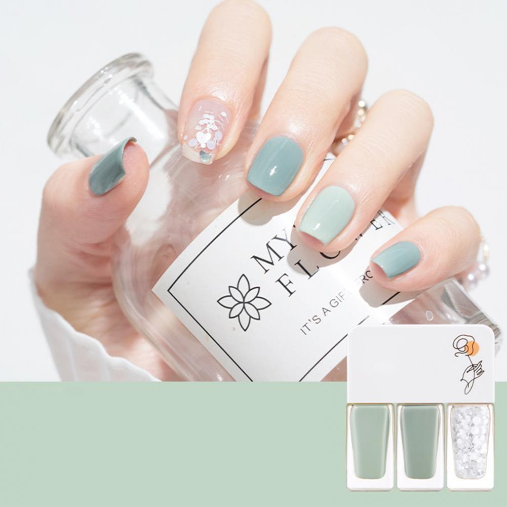 3Pcs/Set Water-Based Gel Nail Polish Set - 12g, Quick-Dry, DIY 3-in-1 Nail Art